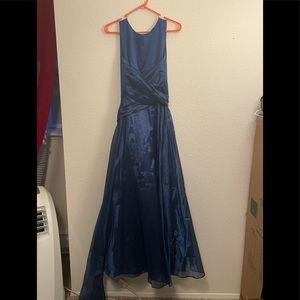 Roberta blue full skirt prom dress